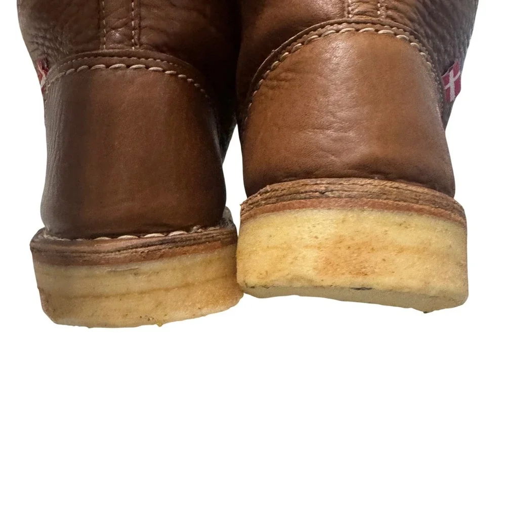 Duckfeet Arhus Leather Boot Women 10 Brown NWT Wool Lined Crepe Sole